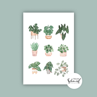 Postcard A6 potted plants no.2 by Frollein Schmid