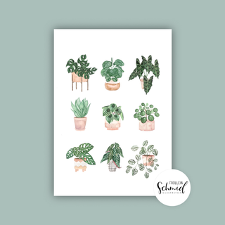 Postkarte A6 potted plants no.2 by Frollein Schmid