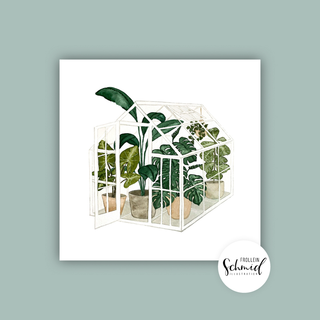 Postkarte 148x148mm greenhouse by Frollein Schmid