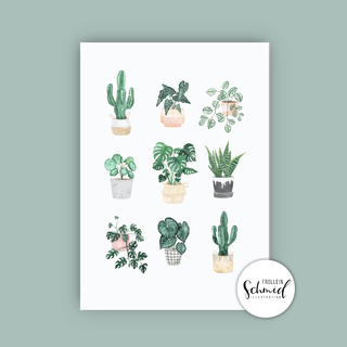 Artprint A4 potted plantsf by Frollein Schmid